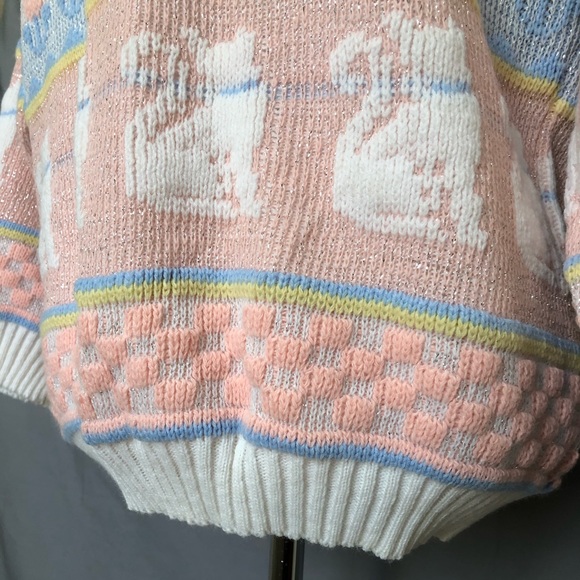 Vintage Cats Pastel Sweater Fairy Kei Sweater S/M - Picture 6 of 8